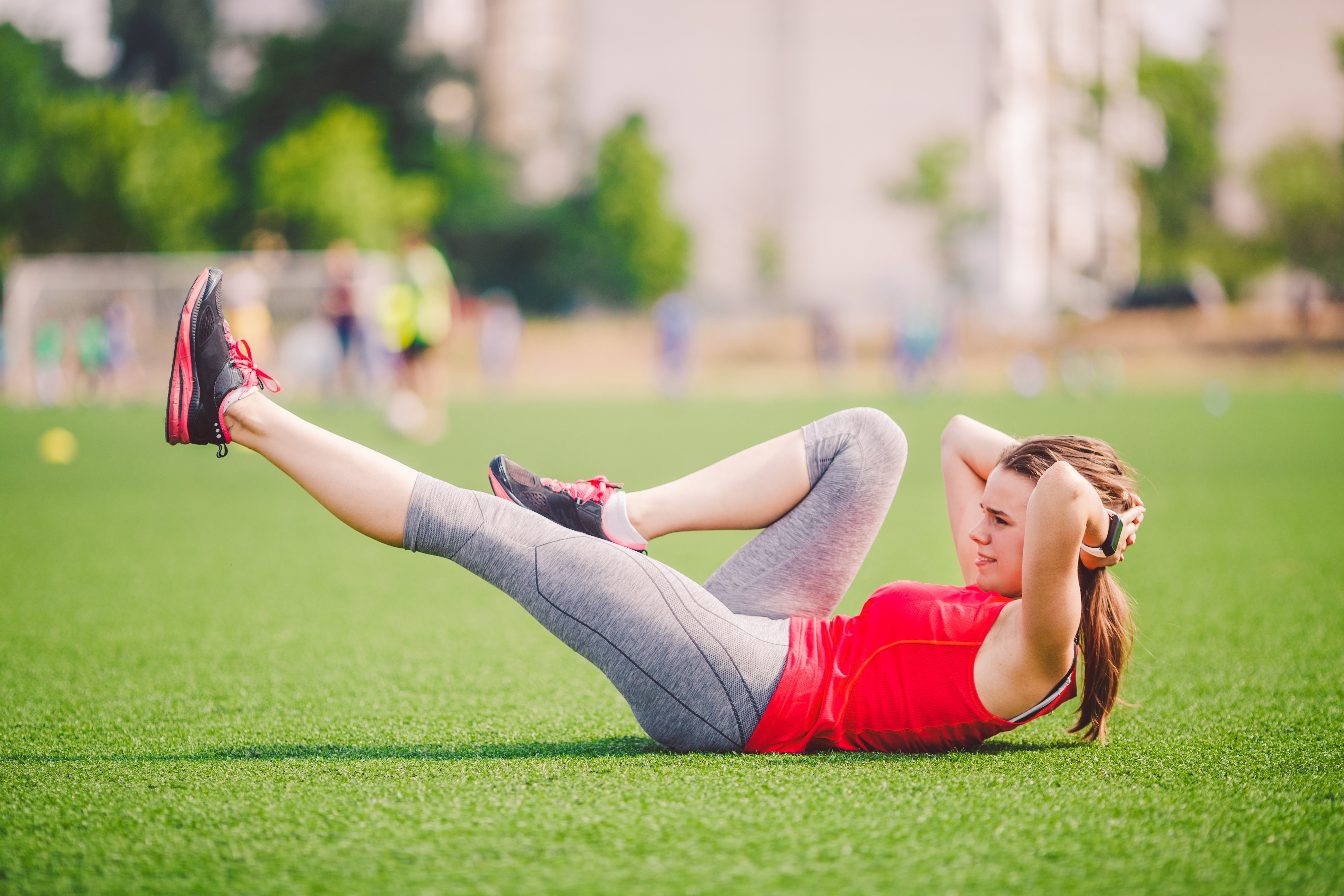 Lady exercising outside